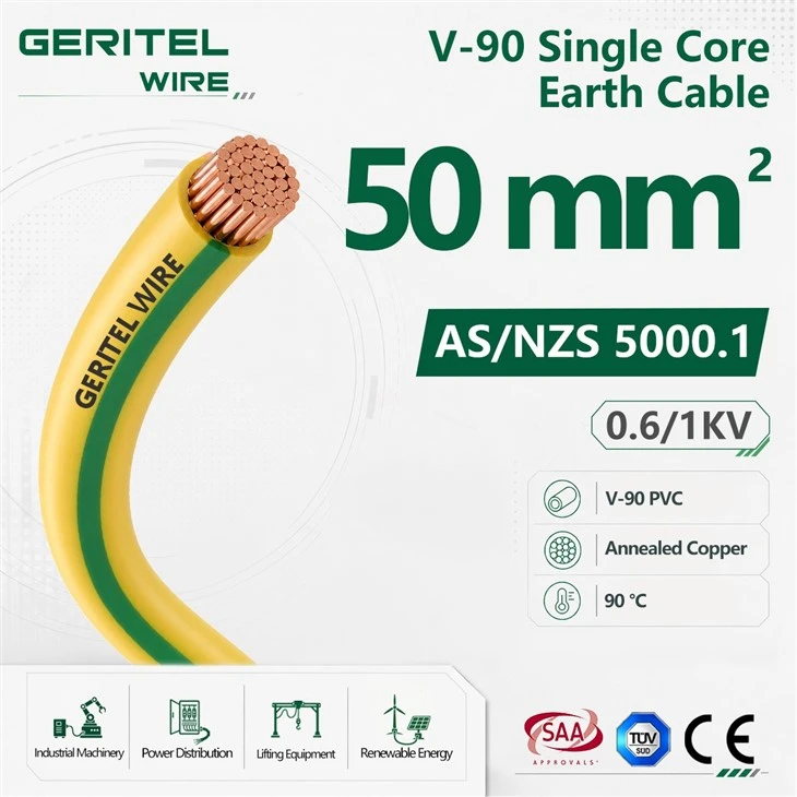 50mm2 Bakır Topraklama İletkeni V90 PVC 0.6/1kV