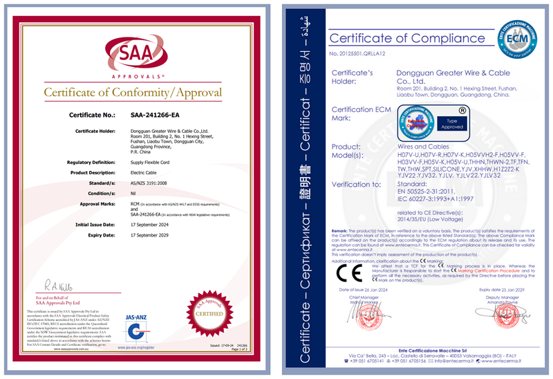 H03V2V2H-F cable certification H03V2V2H-F cable certification